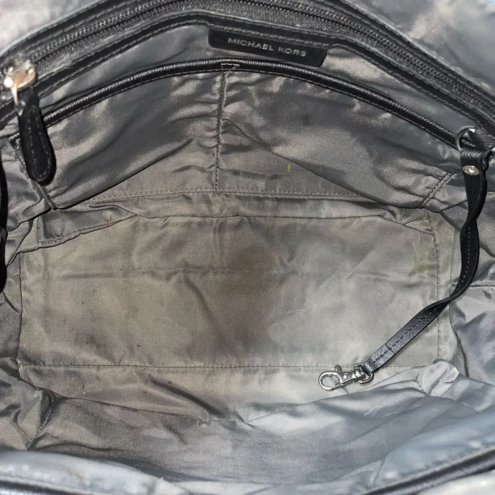 Michael Kors Canvas Leather Trim Tote Shoulder Bag